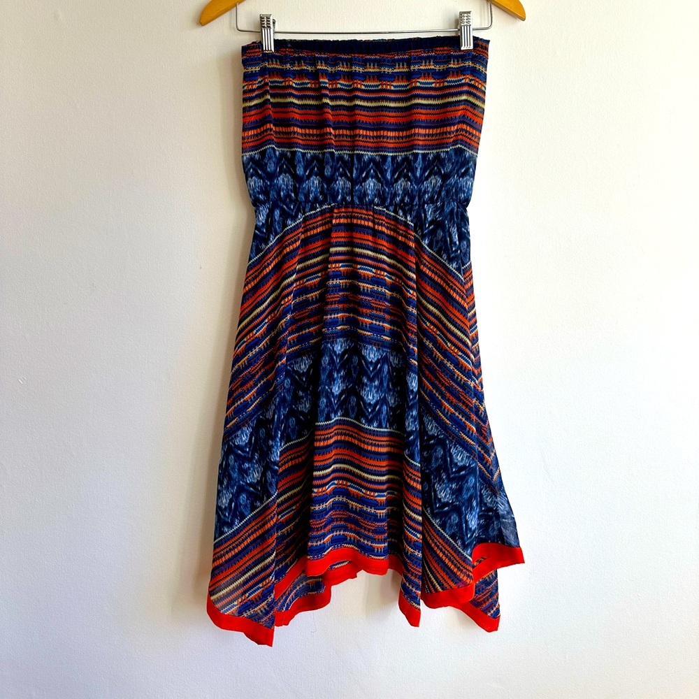 Anthropologie Maeve Urcos Bliss Tribal Strapless Handkerchief Dress - Size XS